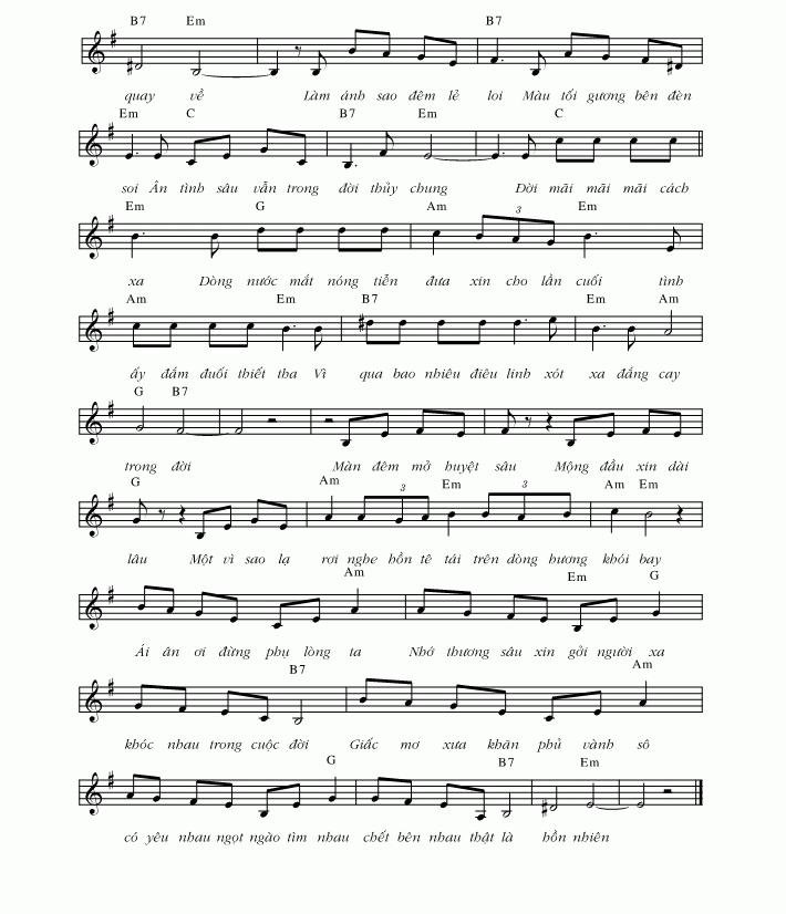 Sheet nhạc Dạ Khúc Cho Tình Nhân 2